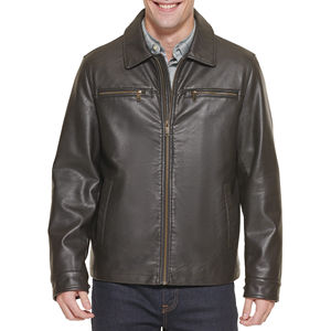 Veste en cuir pour homme de haute qualité 2026, en cuir de vache, col montant, veste de motard, vêtements décontractés, veste en cuir pour homme - Product Image 1