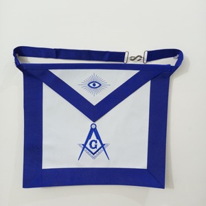 Hand Embroidery Master Mason <b>Apron</b> Blue House Masonic Regalia - Product Image 1