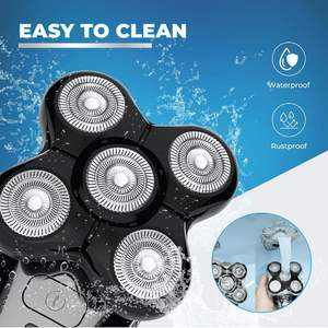 Lot de 2 têtes de rasoir de rechange à 5 lames doubles pour rasoirs électriques, étanches IPX7, pour rasoir rotatif, utilisation sur le visage - Product Image 2