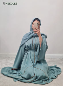 Abaya style pakistanais modeste pour dressing Tissu Georgette de soie de qualité supérieure Couleurs multiples Emballage personnalisé - Product Image 2