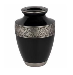<b>Funeral</b> <b>Supplies</b> Luxury Metal Urns Black Color Handmade Wholesale Cremation Urn Customized Shape Urns for Memories - Product Image 1