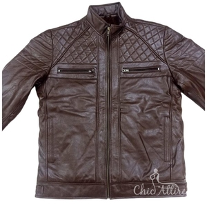 Real <b>Genuine</b> <b>Leather</b> <b>Jackets</b> for Men Vintage New Arrival High Quality Brown <b>Leather</b> Biker Style Outdoor Hiking Royal Look <b>Jacket</b> - Product Image 1