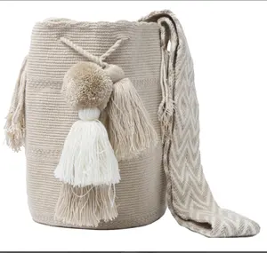 上品なスタイルトレンドデザインかぎ針編み財布持ち運びに便利大型Wayuuかぎ針編みバッグ女性用ハンドバッグWayuuバッグ