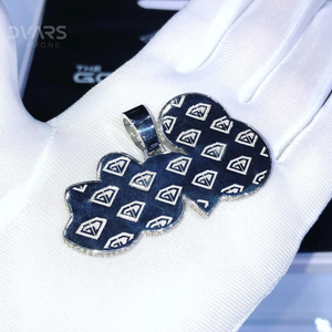 Colgante Personalizado de Lujo para Hombre, Chapado en Oro de Plata Esterlina 925, con Letra de Moissanita y Logotipo con Nombre, Estilo Rapper - Product Image 5