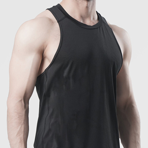 Débardeurs d'entraînement 100% coton pour hommes Logo personnalisé Polyester respirant été imprimé couleur unie côtelé Fitness capuche tricotée - Product Image 5