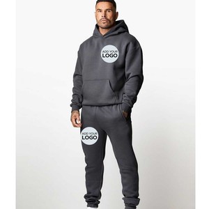 Trajes de chándal para hombre, conjuntos de chándal con capucha y cremallera completa con bolsillos de canguro de 2 piezas, chándales deportivos informales para correr - Product Image 1