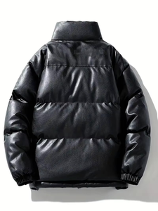 Chaqueta Acolchada Personalizada para Hombre, MOQ Bajo, Chaqueta de Invierno de Alta Calidad, Talla Grande, Negra, Marca Personalizada - Product Image 2