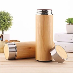 Custom Logo Wooden <b>Water</b> <b>Bottle</b> Double Wall Stainless Steel - Product Image 6