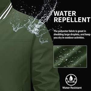 Chaqueta cortavientos ligera con cremallera para hombre con bolsillos cuello alto logotipo frontal para Otoño Invierno primavera - Product Image 3