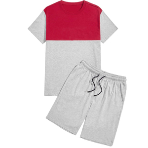 Venta al por mayor de camisa con logotipo personalizado con pantalones cortos conjunto parche trabajo camiseta y pantalones cortos para los jóvenes de moda desgaste de la calle pantalones cortos conjuntos - Product Image 4