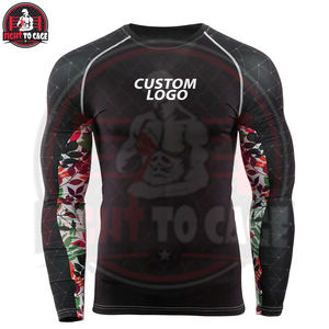 Rashguard MMA BJJ à manches longues respirant en polyester/spandex/nylon, séchage rapide, pour entraînement fitness, tissu 220g, couleurs personnalisables - Product Image 4