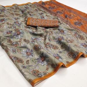 ชุดส่าหรีพื้นเมืองสำหรับงานแต่งงานชุดปาร์ตี้สุดพิเศษดีไซน์เนอร์ผ้าไหมอินเดีย - Product Image 4