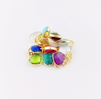 Collier pendentif en forme de coeur en Quartz Citrine 10mm boucle d'oreille en cuivre plaqué or à facettes minuscule faisant des breloques pour les enfants