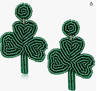 Vente en gros de boucles d'oreilles en perles avec chapeau pop-up Saint Patricks Boucles d'oreilles en perles de rocaille pour femmes multicolores