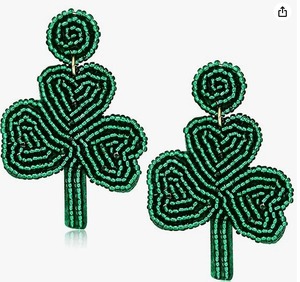Vente en gros de boucles d'oreilles en perles avec chapeau pop-up Saint Patricks Boucles d'oreilles en perles de rocaille pour femmes multicolores - Product Image 3