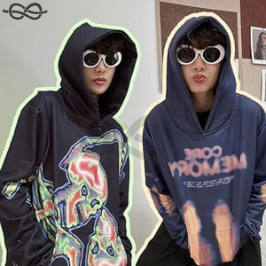 Vendeur de vêtements personnalisé délavé sans ficelle poche pull sweat personnalisé poids lourd pierre acide en détresse lavé sweat à capuche hommes - Product Image 6
