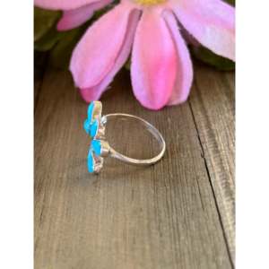 Sterling Silver Dragonfly <b>Ring</b> Vintage Hiphop Style Zircon Inlay Navajo Made - Product Image 3