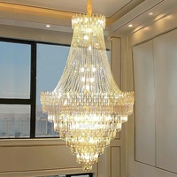 Lustre architectural de luxe pour salon, luminaires en cristal doré, ampoules à incandescence, garantie de 2 ans