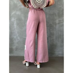 Topshow Women's <b>Powder</b> <b>Pink</b> Lace-up Trousers Wholesale Product - Product Image 1