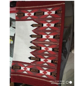 Haute qualité Navajo Western tapis de selle laine tissé cheval tapis de selle en cuir Patch feutre fourrure dessous 32x32 tailles assorties polaire - Product Image 4
