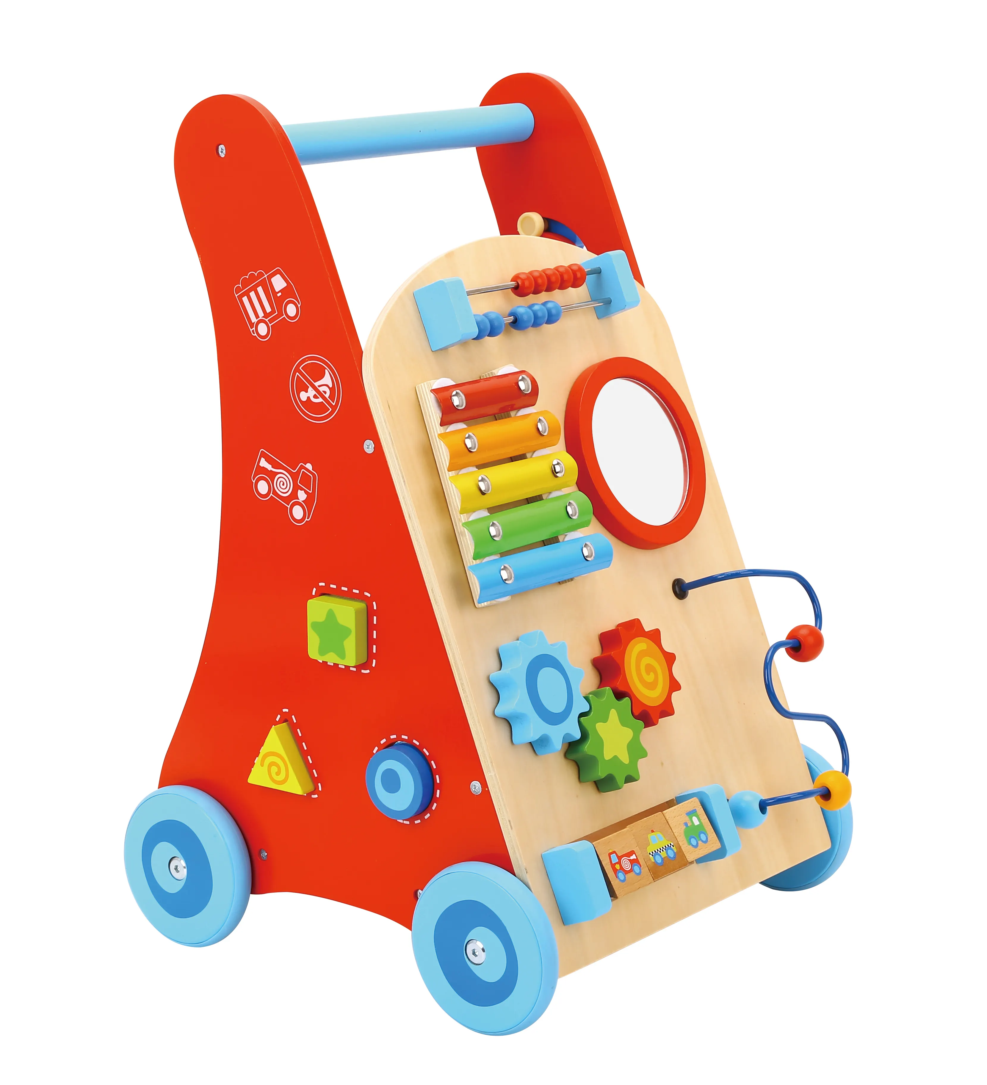 Multi color mini Baby Walker safe none toxic wooden games toy For Children