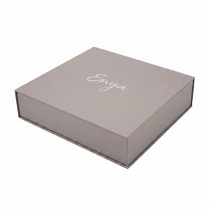 Boîtes cadeaux rigides de luxe gris argenté, personnalisées avec logo imprimé, doublure en satin, vente en gros pour bijoux, vente en vrac - Product Image 2