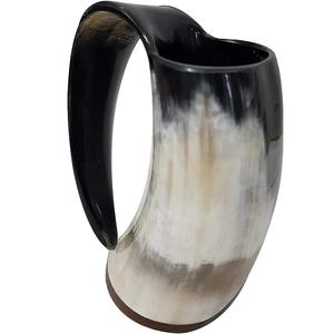 Tasses en céramique Viking personnalisées fabriquées à la main corne naturelle hautement polie 1L/500ml/300ml/200ml/700ml capacité de vin faite - Product Image 1