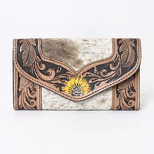 Vintage Bohemian RFID Cowhide Leather <b>Wallet</b> Womens Clutch - Product Image 1