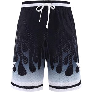 Custom Mesh Breathable Anti-Bacterial Basketball <b>Shorts</b> <b>Black</b> Blue Gradient Design Streetwear with Stars Elastic Waistband - Product Image 2