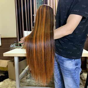 Perruques en cheveux humains lisses à la mode Extensions frontales en dentelle transparente des vendeurs de cheveux vietnamiens bruts - Product Image 1