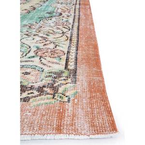 Tapis en laine vintage 9x12 noué à la main, motifs abstraits rectangulaires en puzzle rouge-orange pour entrée et couloir - Pae-3307 - Product Image 4