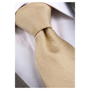 Noeud papillon et cravate beige à rayures contrastées de style italien - Product Image 1
