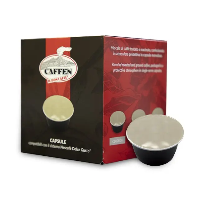 CAFFEN | Made in Italy box with 10 capsules of coffee compatible DOLCE GUSTO 70% Arabica blend CLASSIC Instant coffee