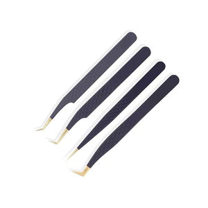 Pinzas para Pestañas de Acero Inoxidable de Alta Calidad con Punta Redondeada de 90 Grados, Marca Privada, Logotipo Personalizado, Larga Duración - Product Image 1