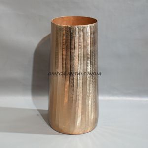 Latest Designs Handcrafted Silver Cylindrical Metal <b>Vases</b> <b>Textured</b> Artistic Finish Perfect for Luxury Home and Office Decor - Product Image 6
