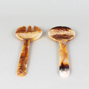 Cuchara mezcladora de madera con mango largo, juego de servidor de ensalada de madera de 2 artículos de cocina únicos hechos a mano - Product Image 2