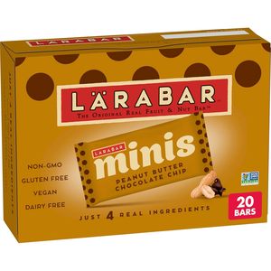 Larabar <b>Minis</b> Peanut Butter <b>Chocolate</b> Chip, Gluten Free Vegan Fruit and Nut Bars, 15.6 oz, 20 Ct - Product Image 1