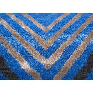 Alfombra Manchaha Azul de Lana y Seda de Bambú Anudada a Mano, 10 mm de Grosor, Diseño Geométrico Abstracto para el Hogar, Pasillo, Sala de Estar, Rectangular-Les-1614 - Product Image 3