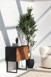Buffet de qualité supérieure à 2 tiroirs et 1 porte en bois d'acacia massif naturel avec pieds en métal Meubles de salon pour un usage domestique - Product Image 6