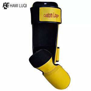 Espinilleras de cuero PU de alta calidad personalizadas al por mayor, protectores de piernas de protección de calidad, calentadores para adultos para combate de boxeo MMA - Product Image 2