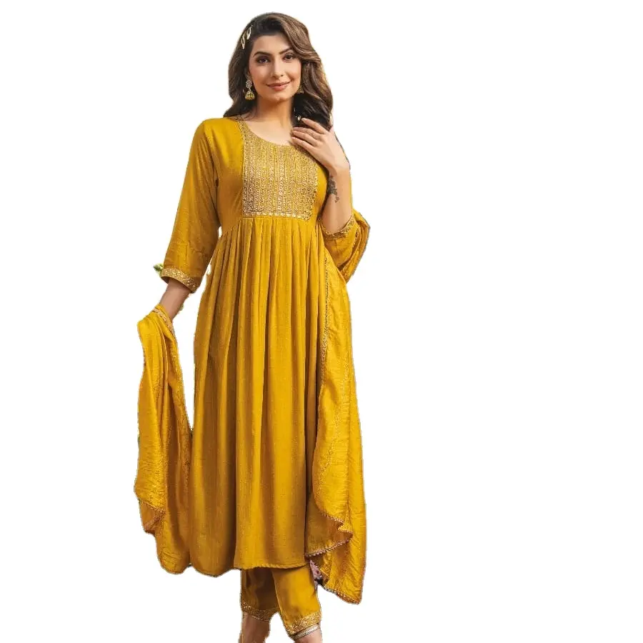 Viscous New Super Fancy Nair Kurtis With Pant and Fancy Dupatta for online sale