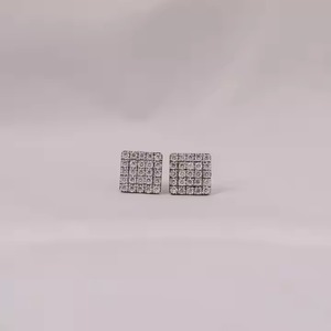 Luxury Moissanite <b>Stud</b> <b>Earrings</b> with Screw Back Iced Out Hip Hop Jewelry Diamond <b>Earrings</b> Set for Men and Women - Product Image 1