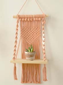 ที่แขวนผนังสีน้ำเงินมาเรียพร้อมกระดานไม้สำหรับจัดเก็บและจัดแสดงของตกแต่งสไตล์โบฮีเมียนห้องนอนบ้านและพื้นที่ทางเข้า - Product Image 5