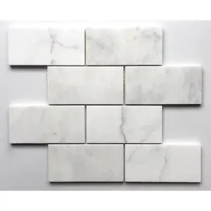 Azulejo de mármol pulido de Carrara 3x6 blanco brillante para cocina, baño, patio, almacén, supermercado, pared Interior, suelo, salpicaduras - Product Image 1