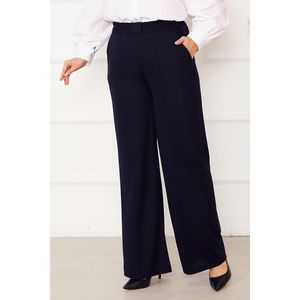<span class=keywords><strong>Pantaloni</strong></span> Cargo <span class=keywords><strong>Blu</strong></span> Navy <span class=keywords><strong>a</strong></span> Vita Alta in <span class=keywords><strong>Velluto</strong></span> <span class=keywords><strong>a</strong></span> <span class=keywords><strong>Coste</strong></span> <span class=keywords><strong>a</strong></span> Gamba Larga con Dettaglio Tasche Frontali, Casual e Antipiega - Product Image 2