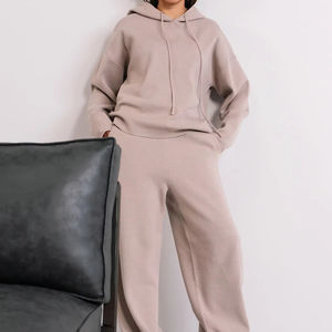 ชุดวอร์มฮู้ดดี้ผ้าฝ้ายหนานุ่มสำหรับผู้หญิง ลายเรียบ สวมใส่สบาย ระบายอากาศได้ดี รับสกรีนโลโก้ - Product Image 3