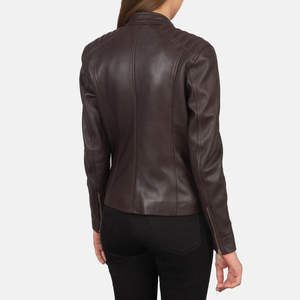Veste en cuir pour femme, nouveau style |   Veste en cuir respirante de haute qualité pour l'hiver, manches longues, coupe-vent, imperméable, en coton - Product Image 5