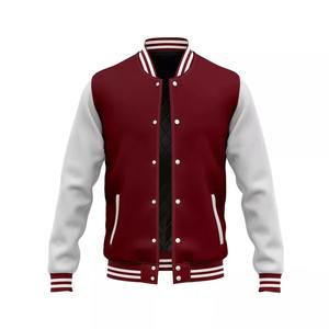 Veste de baseball varsity de haute qualité personnalisée avec manches en cuir, OEM ODM, broderie en chenille, design de lettreman - Product Image 5
