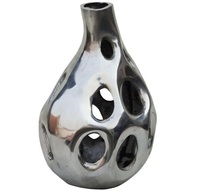 Vente en gros de vases à fleurs en aluminium pour table Vases à fleurs décoratifs argentés pour la décoration intérieure Vases élégants au design moderne
