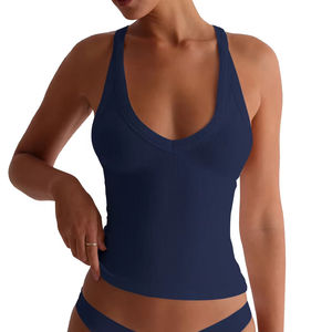 Débardeurs en tricot pour femmes sur mesure en gros, sans manches, en coton, décontractés, streetwear, hauts d'été, OEM/ODM, usine, grande taille - Product Image 5